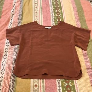 Burnt Orange Silk Blouse